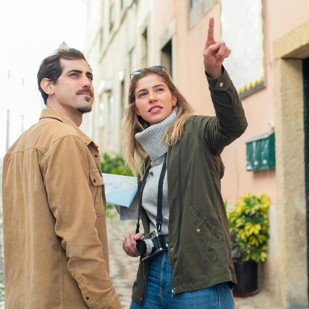 A Couple Standing on the Street